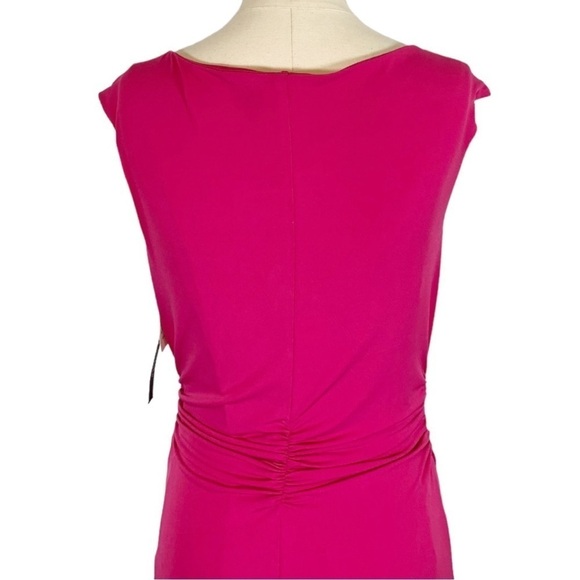 David Meister Ruched Cowl Neck Sleeveless Sheath Dress Pink Size Small NWT - Picture 11 of 14